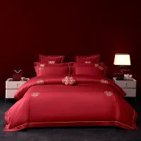 Sprei Bedcover Bedding set Wedding Seprai Merah Pesanan REGALINEN