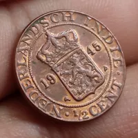 Koin Kuno Nederlandsch Indie 1/2 Cents 1945 - Hindia Belanda