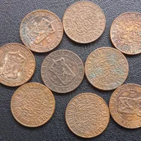 Koleksi Koin Kuno Ned Indie 1/2 Cent tahun 1945 used K-3256