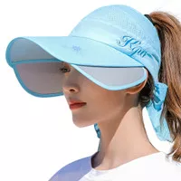 Topi golf wanita senam anti uv import ( biru muda )