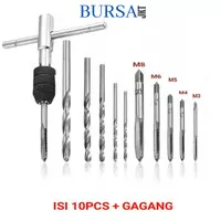 HAND TAP SET T + MATA BOR SNEI DRAT BAUT ULIR WRENCH HOLDER HAND 9IN1