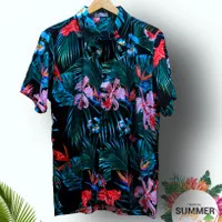 Kemeja pria motif bunga Kemeja Pantai Pria kemeja Surfing hawaii hits