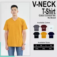 Kaos Polos VNeck Cotton Combed 30s V-Neck Lengan Pendek Kerah V Neck