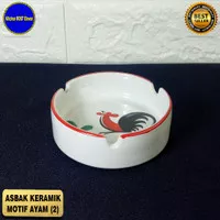 asbak keramik motif ayam jago seri 2 / asbak unik murah / asbak klasik