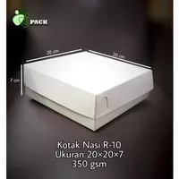 Dus Nasi Polos R10 20x20cm / Dus Nasi Kotak Putih R10 20x20cm