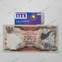 Koleksi Uang Kertas Kuno Indonesia 5000 Rupiah Penjala Tahun 1975 VF