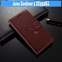 Asus Zenfone 3 ZE552KL Wallet Leather Case Casing Cover Dompet Sarung