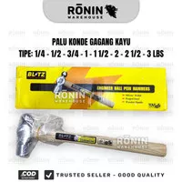 BLITZ Palu Konde Gg Kayu 1/4 3/4 1/2 - 3Lbs Ball Hammer Martil Bulat