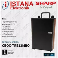 SHARP TROLLEY SPEAKER AKTIF SYSTEM 12 INCH CBOX-TRB12MBO