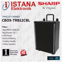 SHARP TROLLEY SPEAKER AKTIF SYSTEM 12 INCH CBOX-TRB12CBL