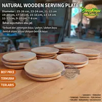 Natural Wooden Plate 15-16 cm piring kayu piring saji mangkok saji