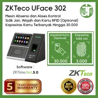 Mesin Absensi Fingerprint Biometric ZKTeco UFace 302 Deteksi Wajah