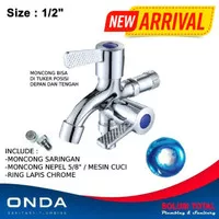 Keran Double Shower K-TUL ONDA 1/2" / Mesin Cuci / Dobel kran Cabang