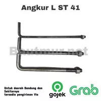 Baut Angkur L ST41 5/8 x 40cm (16mm x 40cm) plus mur - Besi Baja