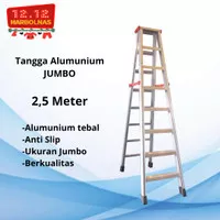 Tangga Lipat 2,5 meter Tangga Lipat Aluminium Tangga Lipat Original