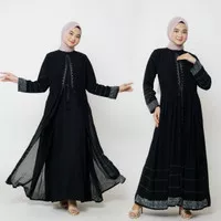 Abaya Dubai Gamis Turkey Dress Hitam Gaun Pesta Baju Wanita Muslimah