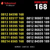 Nomer Cantik Simpati Nomor Telkomsel Kartu Perdana 4G 168 ilufa Hoki