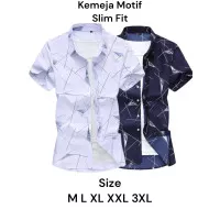 COD-KEMEJA MOTIF ASLI/HEM PRIA LENGAN PENDEK CASUAL/KEMEJA oppa