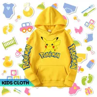 Jaket Sweater Hoodie Anak Pokemon Pikachu