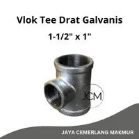 Vlok Tee Drat Galvanis 1-1/2" x 1" GIP / Reducer Tee Drat 1-1/2 x 1