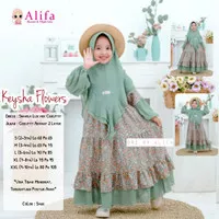Keysha flowers by Alifa Dress Anak include jilbab ceruty