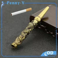 Pipa Holder Rokok Bahan Kuningan Retro Motif Ukiran Naga Untuk Koleksi