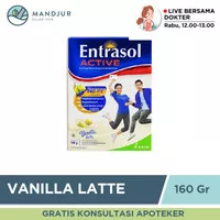 Entrasol Active Vanilla Latte 160 Gram - Susu Tinggi Kalsium Dewasa
