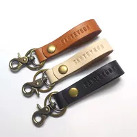 Gantungan kunci kulit asli handmade / leather keychain / custom nama