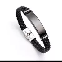 Gelang kulit pria/gelang cowok keren Harley Davidson stainlessteel ori