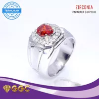 Cincin Batu Paparaca Orange Sapphire Zirconia Size Kantoran