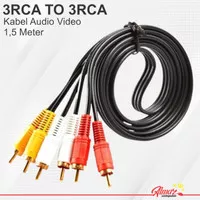 kabel 3rca to 3rca audio video 1.5m / Kabel 3 Rca To 3 Rca DVD VCD