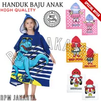 BAJU HANDUK ANAK KARAKTER / HANDUK PONCO ANAK HOODIE TOPI / HANDUK