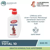 Lifebuoy Sabun Mandi Cair Pump Total 10 500 ML - Sabun Antibakteri