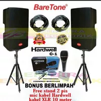 Paket Speaker Baretone 15 inch max15rc free stand dan mic kabel shure