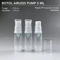 Botol Airless PUMP 5ml Vacuum - Refillable Lotion / Serum - Clear