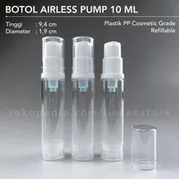 Botol Airless PUMP 10ml - Serum Lotion Vacuum - Clear / Transparan