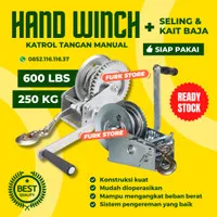 Hand Winch 600LBS + Seling dan Kait, Katrol Seling, Boat Winch Manual