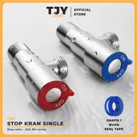 CS stop kran air single 1/2 inch besi stainless steel sus 304