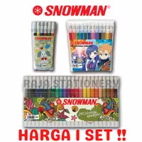 Spidol Colouring Marker Colours / Spidol Snowman 6 12 24 Warna Warni