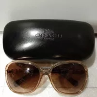 kacamata coach hc8145 crystal light brown sunglasses lj