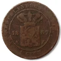 Koin Kuno 1 Cent Nederland Indie Tahun 1857 - KTC726