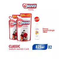 Nuvo Sabun Mandi Total Protect 825 ml x 2 pcs Free Emeron