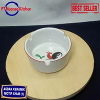 asbak keramik motif ayam / asbak motif ayam jago / asbak keramik murah