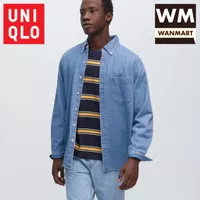 UNIQLO Men Shirt Kemeja Denim Pria Lengan Panjang Blue