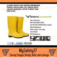 Sepatu Safety Boot / Petrova Ultimate Safety Boots SteelToe PVC KUNING