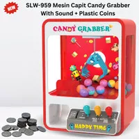 SLW-959 MESIN CAPIT CANDY GRABBER WITH SOUND + PLASTIC COINS