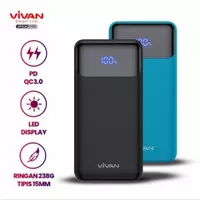 VIVAN Powerbank 10000 mah 20 watt Dual Output usb&type C VPB-X10 Resmi