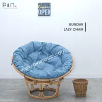 Kursi Santai Bulat Papasan Rotan/Kursi Malas - Bundar Lazy Chair Grey