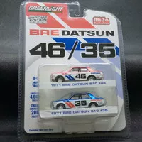 GREENLIGHT 51230 JDM 1971 DATSUN 510 BRE #35 & #46 1/64 BLUE & RED CHR