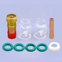 Pyrex Glass Cup Kit Stubby gas lens collet body 1,6mm wp17 set (9pcs)